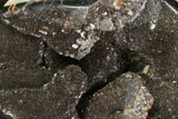 Polished Septarian Geode Sculpture - Black Crystals #99443-1